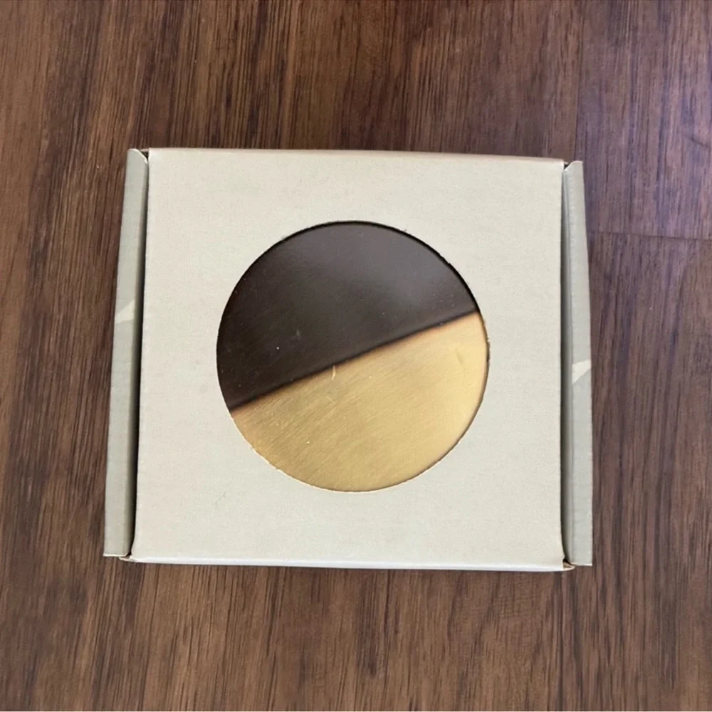 West elm half dipped brass coaster size 4” diameter